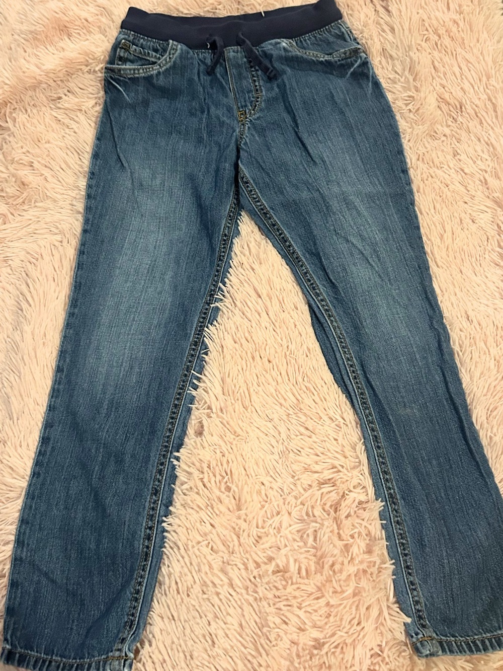 Kids Carters Blue Elastic-Waist Denim Jeans Size 8.